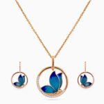 Blue Arc Papillon Pendant Set