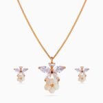 Crystal Wing Blossom Pendant Set