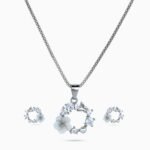 Dove Garden Wreath Pendant Set