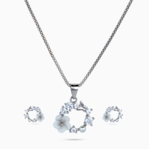 Dove Garden Wreath Pendant Set