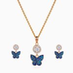 Mosaic Papillon Halo Pendant Set