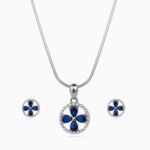 Midnight Petal Medallion Pendant Set