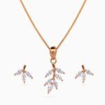 Crystal Leaflet Pendant Set