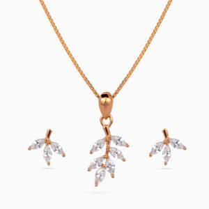 Crystal Leaflet Pendant Set