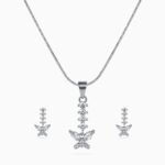 Crystal Papillon Drop PendSunburst Oval Pendant Setant Set