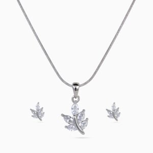 Crystal Leaf Trio Pendant Set