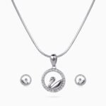 Swan Halo Pendant Set