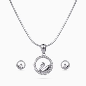 Swan Halo Pendant Set