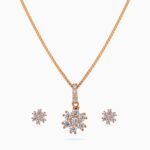 Rose Daisy Cluster Pendant Set