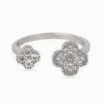 Twin Clover Pavé Ring