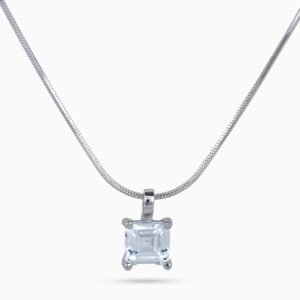 Silver Asscher Prism Necklace