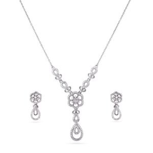 Heirloom Petal CZ Necklace Set