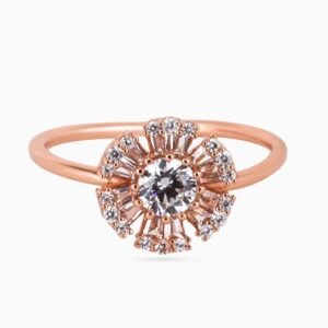 Spiral Bloom & Dewdrop Ring