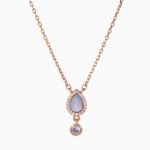 Teardrop Halo Pearl Drop Necklace