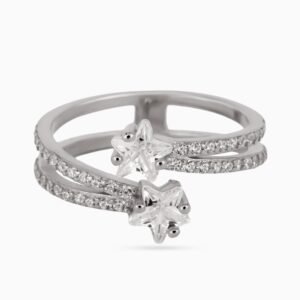 Twin Crescent Pavé Ring