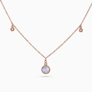 Rose Gold Celeste Drop Station Necklace