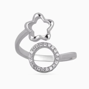 Outline Bloom & Pavé Halo Ring