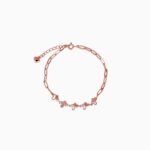 Rosy Butterflies Paperclip Bracelet