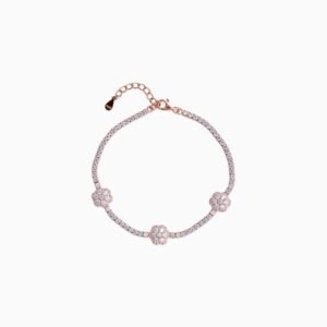 Petal Pavé Trio Tennis Bracelet